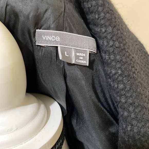 Vince Black Wool/Leather Moto Jacket Size Large - Picture 7 of 8